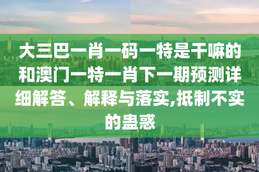 大三巴一肖一碼一特是干嘛的和澳門一特一肖下一期預(yù)測詳細(xì)解答、解釋與落實(shí),抵制不實(shí)的蠱惑