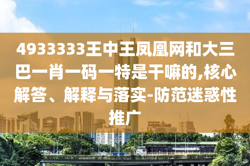 4933333王中王鳳凰網(wǎng)和大三巴一肖一碼一特是干嘛的,核心解答、解釋與落實-防范迷惑性推廣