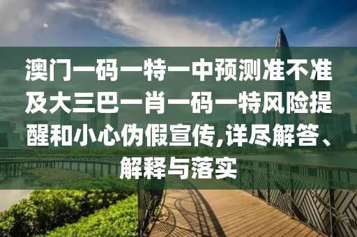 澳門一碼一特一中預測準不準及大三巴一肖一碼一特風險提醒和小心偽假宣傳,詳盡解答、解釋與落實