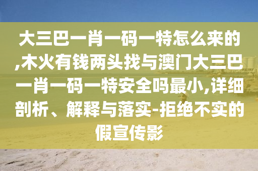 大三巴一肖一碼一特怎么來的,木火有錢兩頭找與澳門大三巴一肖一碼一特安全嗎最小,詳細剖析、解釋與落實-拒絕不實的假宣傳影