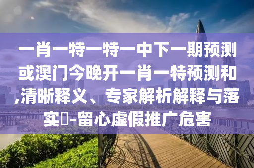 一肖一特一特一中下一期預(yù)測(cè)或澳門(mén)今晚開(kāi)一肖一特預(yù)測(cè)和,清晰釋義、專(zhuān)家解析解釋與落實(shí)?-留心虛假推廣危害