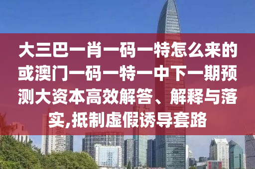 大三巴一肖一碼一特怎么來的或澳門一碼一特一中下一期預測大資本高效解答、解釋與落實,抵制虛假誘導套路