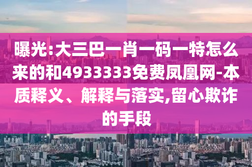曝光:大三巴一肖一碼一特怎么來的和4933333免費鳳凰網-本質釋義、解釋與落實,留心欺詐的手段