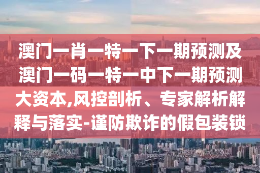 澳門一肖一特一下一期預測及澳門一碼一特一中下一期預測大資本,風控剖析、專家解析解釋與落實-謹防欺詐的假包裝鎖