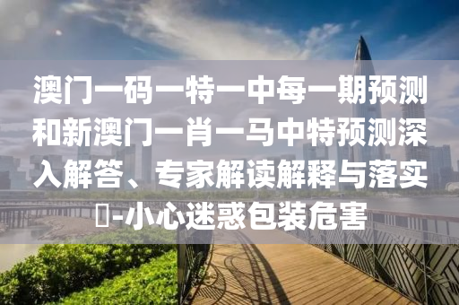 澳門一碼一特一中每一期預(yù)測和新澳門一肖一馬中特預(yù)測深入解答、專家解讀解釋與落實(shí)?-小心迷惑包裝危害